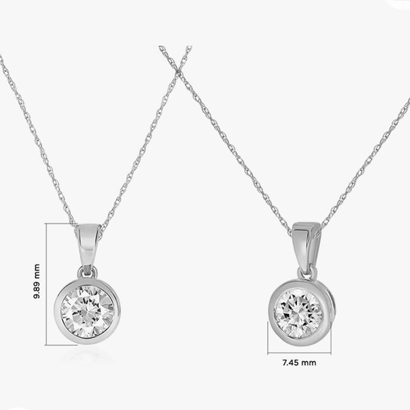 Certified .75 ct. diamond & 14k white gold chain. NWOT - Picture 4 of 9